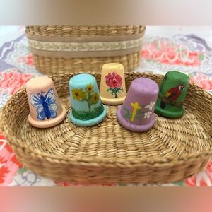 Woooden Hand Painted Thimble buyers choice miniature mini accessory dollhouse